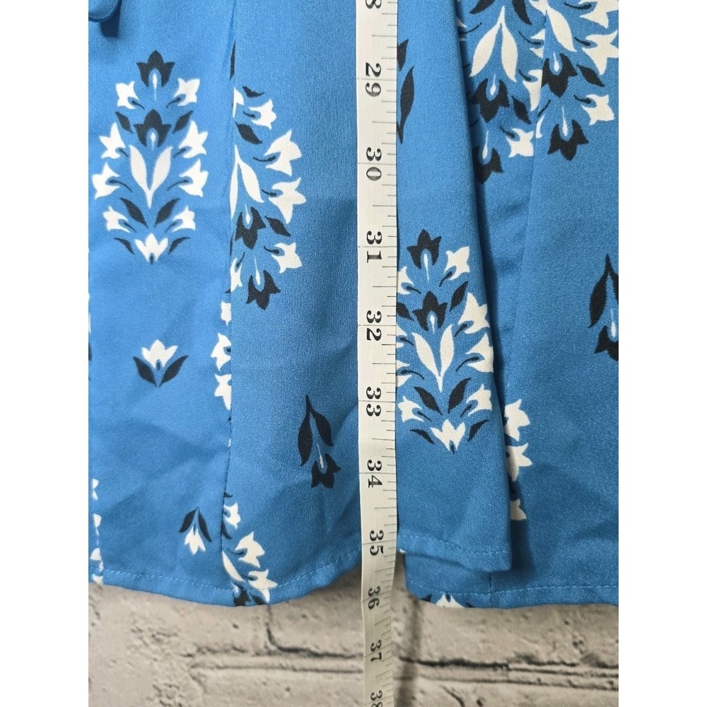 Ann Taylor Floral Summer Half Sleeve Shift Dress Size Large Petite Blue Vacation - Picture 9 of 11